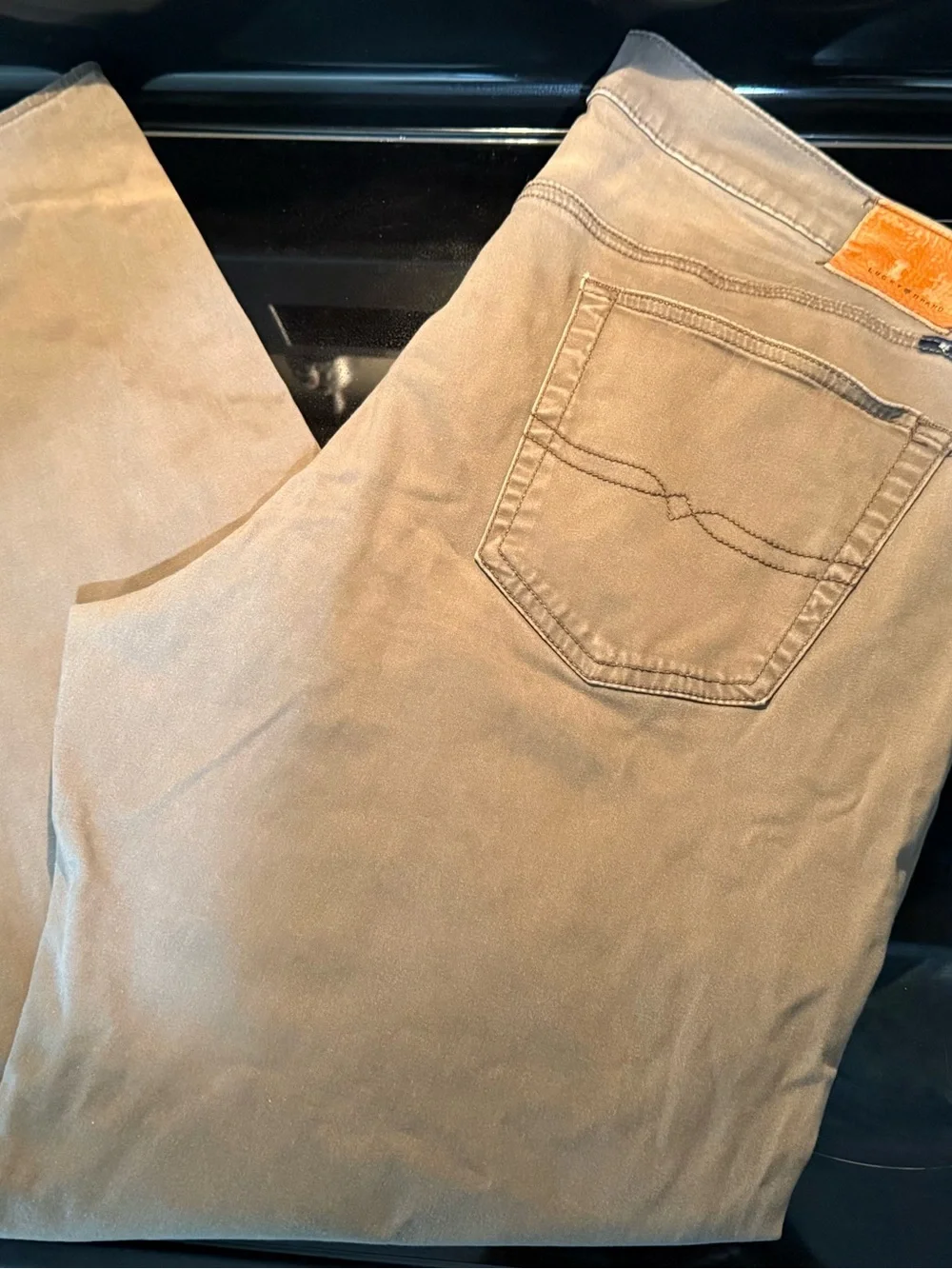 Y2K Lucky Brand 121 Heritage Slim Jeans Mens 40x30 Brown Stretch Twill Pants